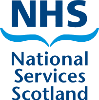 Scottish National Blood Transfusion Service and NHS National Service Scotland footer logos